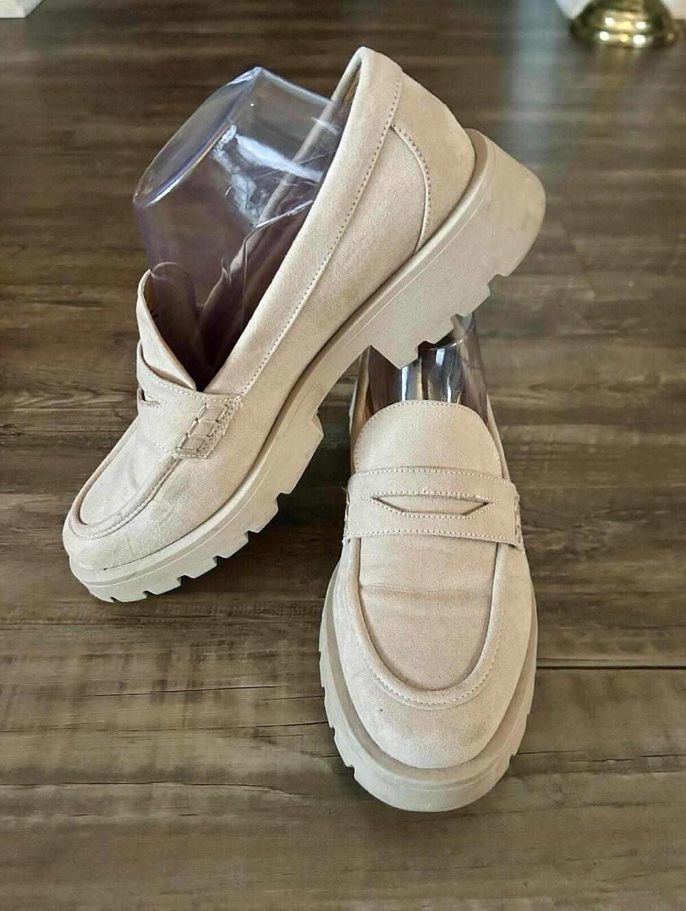 A New Day Women's Tan Chunky Platform Loafers Size 9.5
